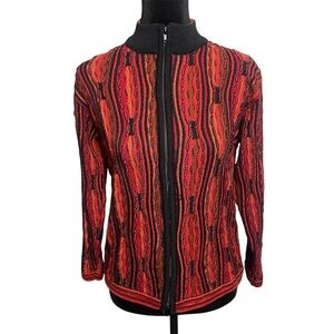 Purely Australian Merino Wool 3D Textured Knit Zip Sweater Vintage